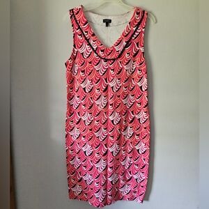 Talbots colorful pattern cotton dress size small